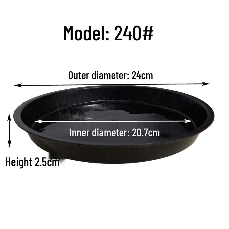 Thickened Round Plastic Flower Pot Water Tray - Large Draining Base for Succulents & Golden Pothos.