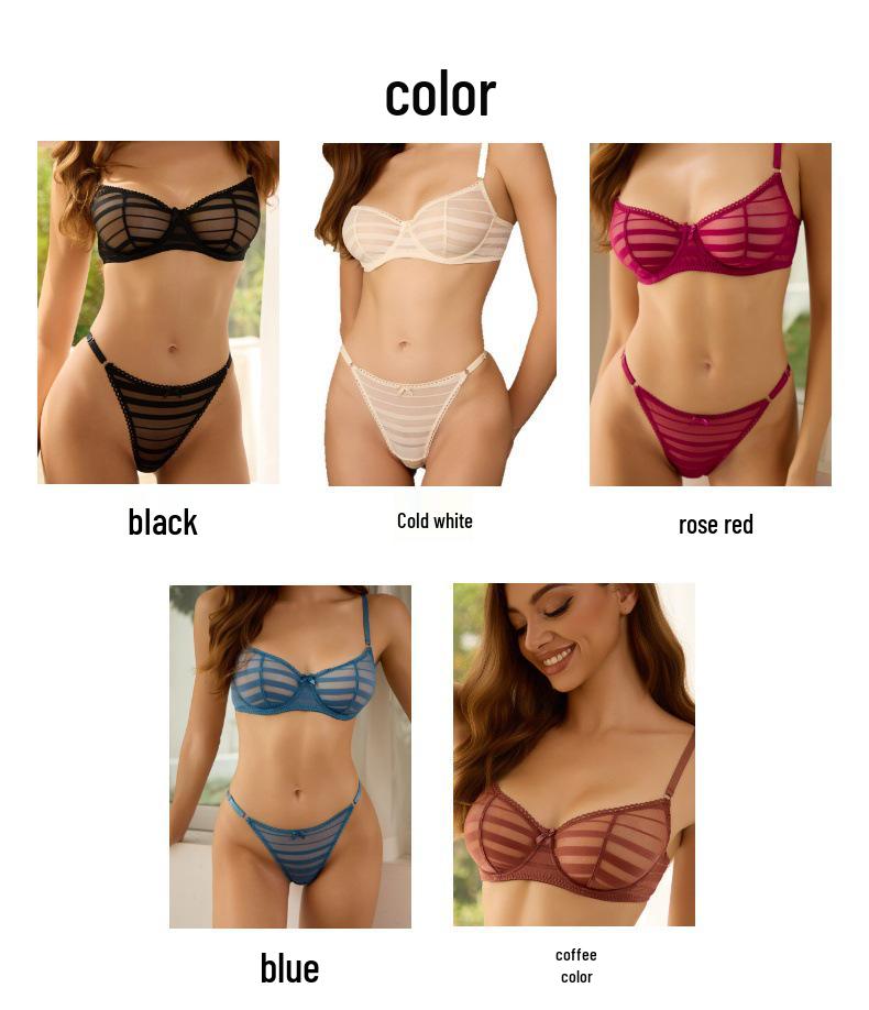 2025 Women's European & American Sexy Lace Lingerie Bra Set - French Style for a Sleek Look