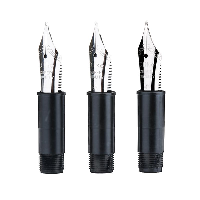 Fountain Pen Nib Set: EF, F, Small Oblique, Stainless Steel, Iridium Gold Replacement Nibs