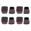 8pcs Rectangle Shape Chair Leg Covers TPE Material Brown Color Floor Protectors Anti-Scratch Protectors Indoor Furniture