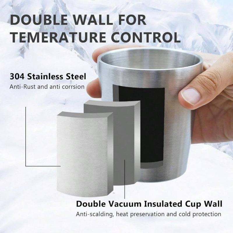 Stainless Steel Insulated Mugs Metal TumblWater Glasses Reusable Beer Cups for Camping Bbq Party Coffee(10oz-8Pcs)