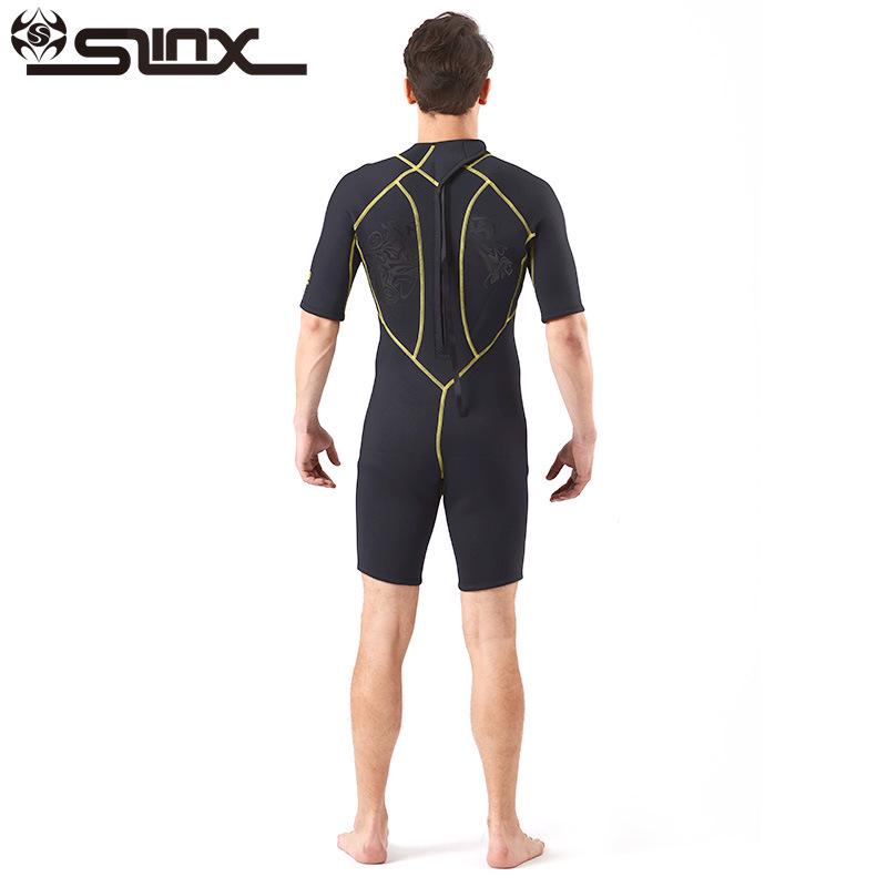 SLINX Men's 3mm Short Sleeve Wetsuit with Back Zipper, High-Quality Fabric for Warm Scuba Diving