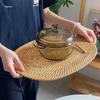 Handgefertigter vietnamesischer Rattan Hitzeschutz-Untersetzer für Ess- und Teegeschirr