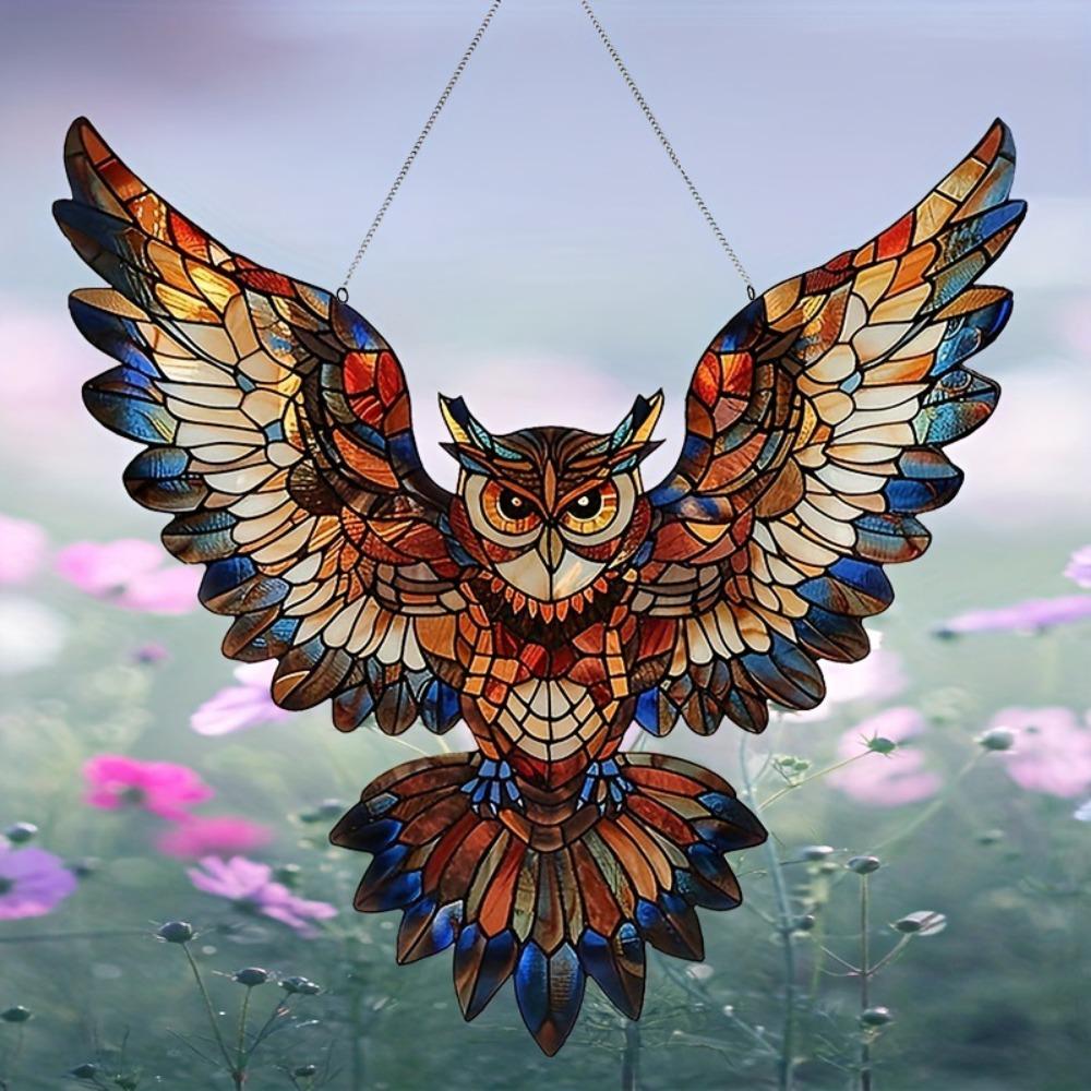 Imitation Stained Glass Style Acrylic Bat Suncatcher Contemporary Bat Hanger Pendant  Window Panel