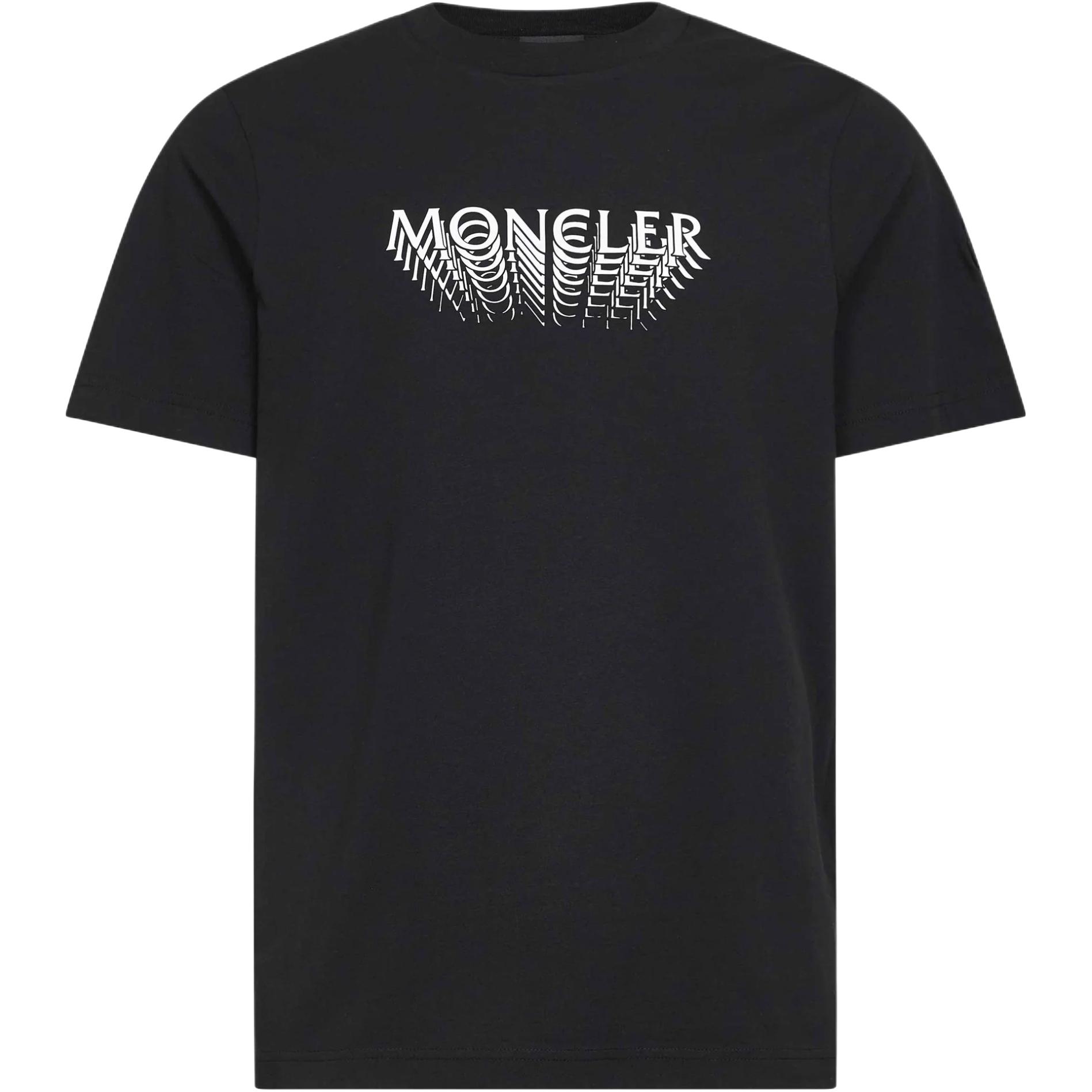Moncler Kleurblok Logo Ronde Hals Pullover Korte Mouw T-shirt Heren tops L10918C0002289AYW999 L