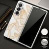 Line Butterfly Print Case For Samsung Z Fold 8 Ultra 7 6 5 Luxury Plating Leather Skin Hard Phone Cover For Galaxy Z Fold8 Fold7 Fold6