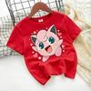 T-shirt with Pokémon Jigglypuff print for summer 2026, loose 100% cotton T-shirt for travel, games, and Y2k sports