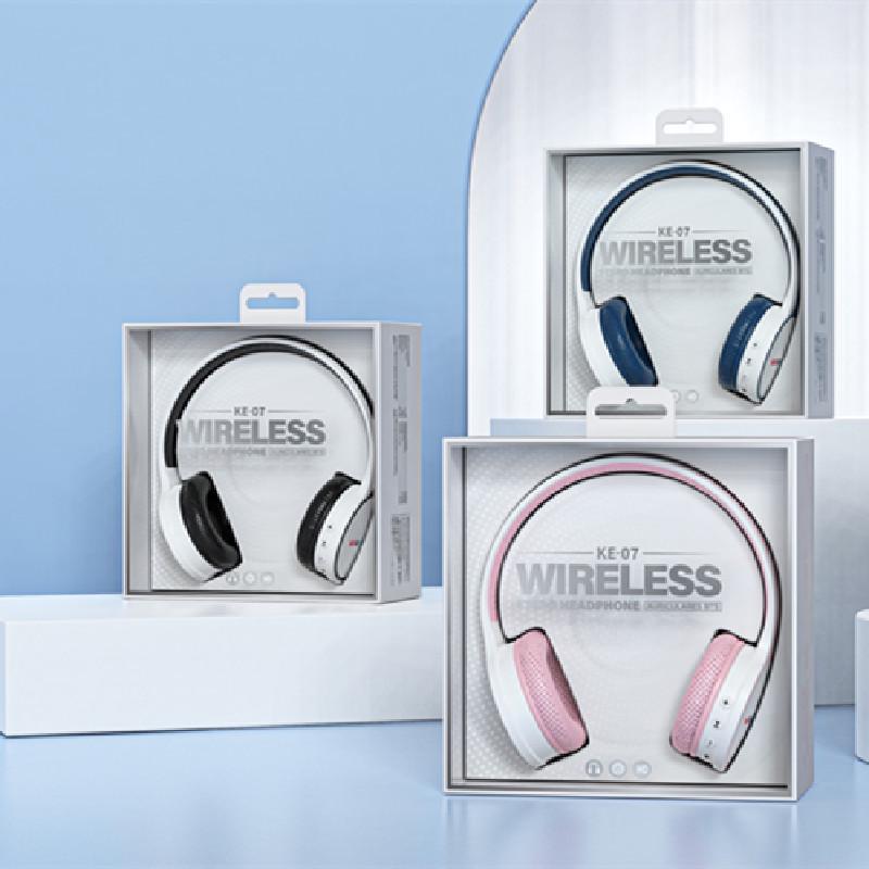 KE-07 Dual-Sided Stereo Foldable Wireless Bluetooth 5.3 Over-Ear Headphones
