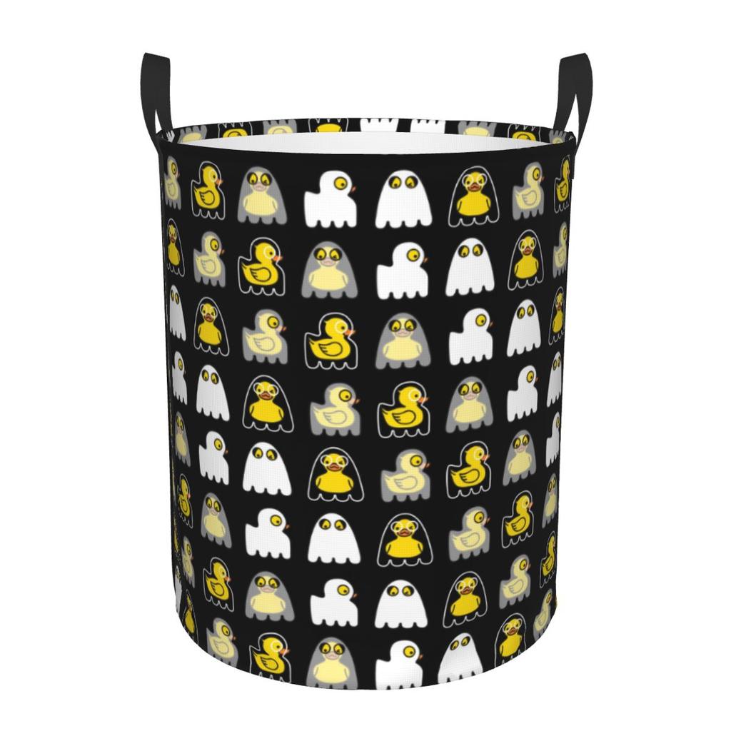 Custom Halloween Cute Duck Laundry Hamper Large Storage Basket Cartoons Girls Boys Toy Organizer