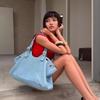 Korean Style Large Capacity Shoulder Bag - Y2K Sweet Cool Spicy Girl Motorcycle Commute Tote Versatile Travel Women's Bag