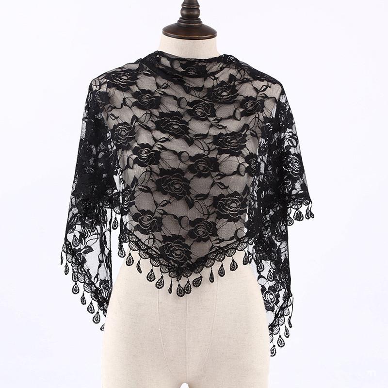 Foulard Femme Fashion Bufandas Women Hijab Triangle Lace Veil Tulle Scarf Shawl Hollow Out Voile Femme Musulman Spring Summer