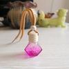 Colorful Diamond Car Perfume Pendant - Empty Glass Bottle Aroma Diffuser