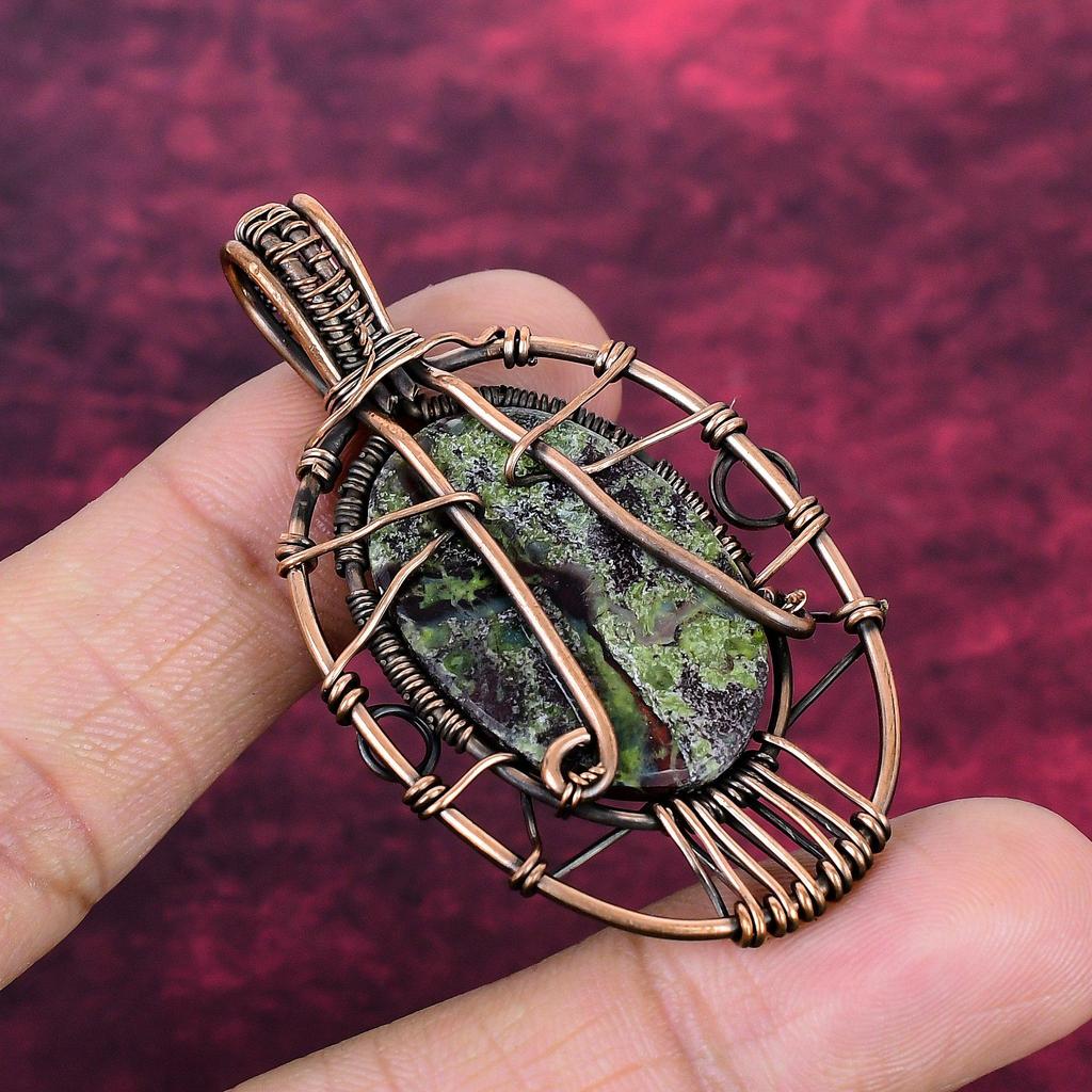 Tree Of Life Dragon Bloodstone Pendant Copper Wire Wrapped Pendant Wedding Gifts