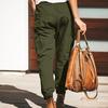 Pantaloni Cargo Monocolore Coulisse Donna Tasche Multiple Caviglia Legata per il Lavoro