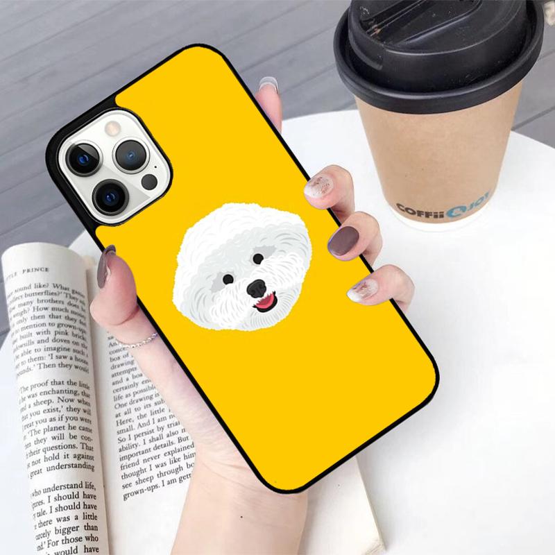 Cute Cartoon Bichon Frise Phone Case For iPhone 17 Air 14 15 16 16e 13 12 Max Cover For Apple 11 Pro Max Plus Coque