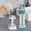 Minimalist Toothbrush Holder Set Compact Storage Organizer with Gargle Cup, Bathroom Tumbler, and Rack Space-Saving Bathroom