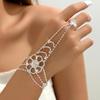 2026 Luxurious Diamond Geometric Tassel Hand Chain & Ring Set for Women