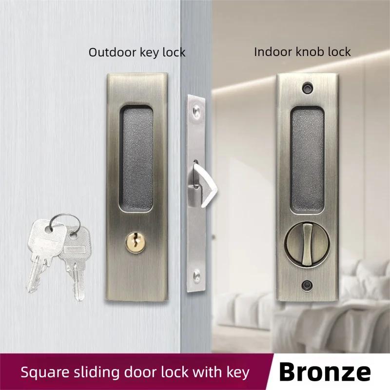 Kitchen Bathroom Sliding Door Lock Shift Door Lock Invisible Wooden Door Lock Dark Door Black Shift Door Handle Trip Door Lock бронзовый