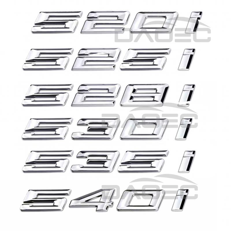 Car 3D HH22 ABS Trunk Letters Logo Badge Emblem Decal Sticker For BMW 5 series 520i 525i 528i 530i 535i 540i E39 E60 E61 F10 F11 G30