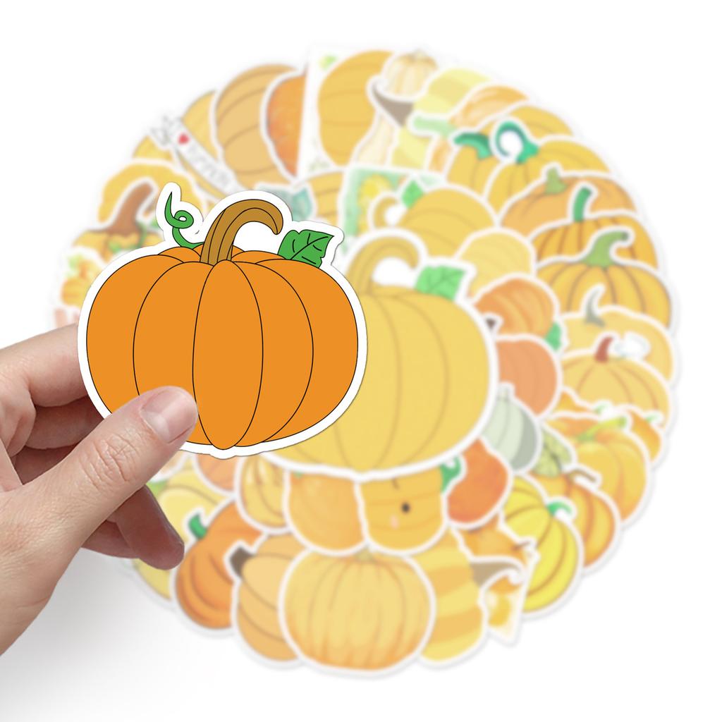 50 Pumpkin Doodle Personalized Cartoon Small Fresh Plant Creative DIY Skateboard Luggage Stickers Waterproof