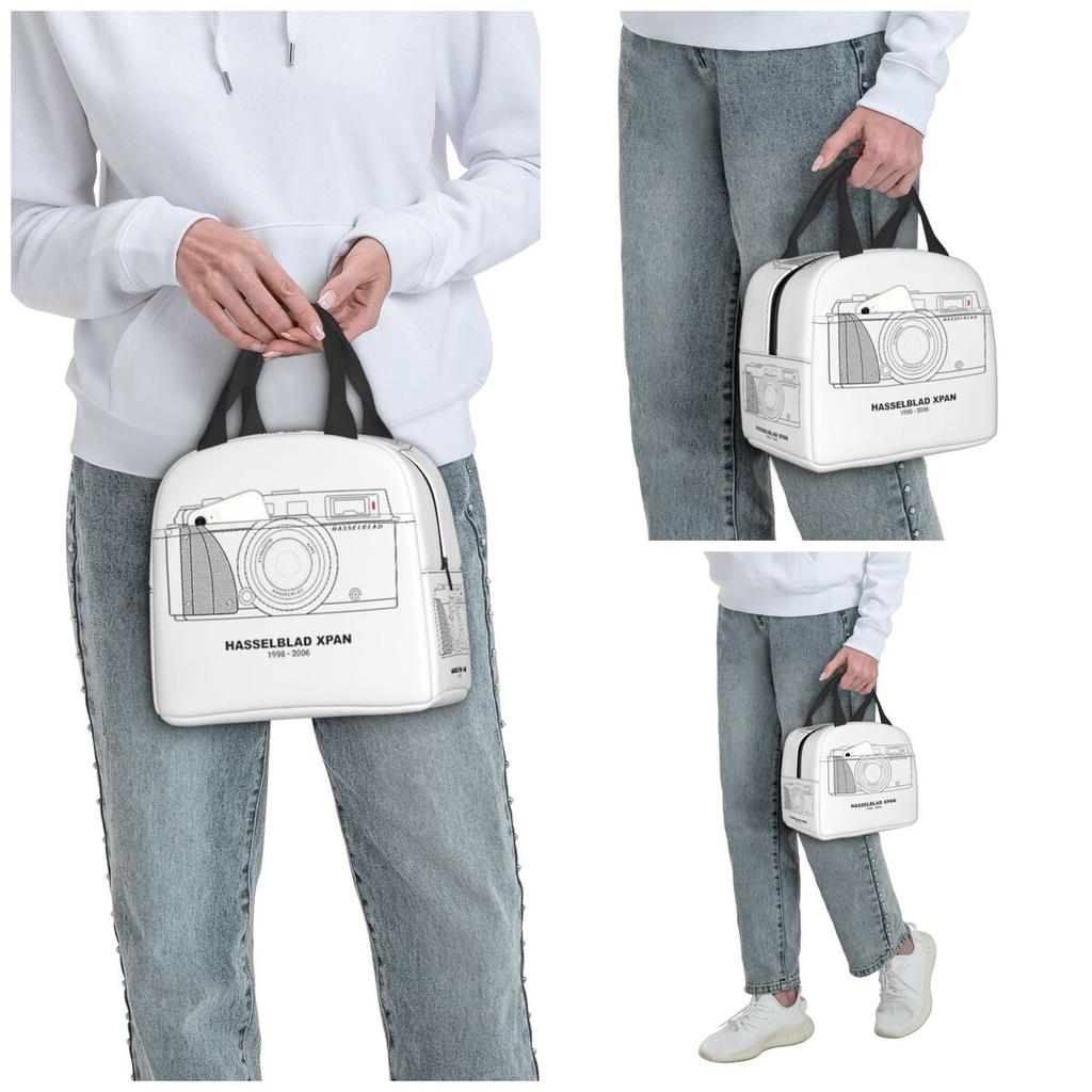 Vintage Film Photography Hasselblad XPan Insulated Lunch Bag for Women Office Cooler Thermal Food Box Tote Lunch Boxes Container