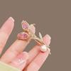 Zircon Tulip Flower Pearl Brooches For Women Sweet  Floral Lapel Pins Banquet Party Clothes Corsage Jewelry Gift