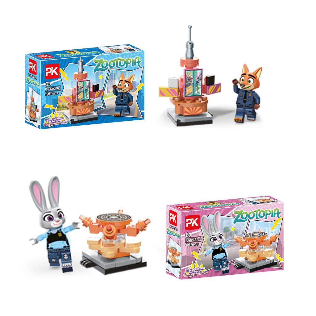 non-toxic Zootopia 2 Building Blocks Anime Figures Judy Nick Chief Bogo Cartoon Figrues Bricks Children's Assembly Toys Model
