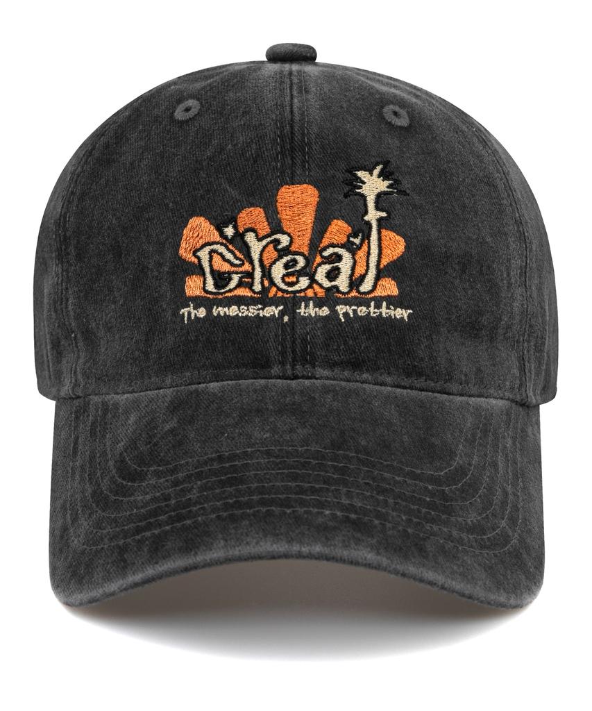 Bichiseuaenkeulim Creaf Stone-Washed Ball Cap-Charcoal