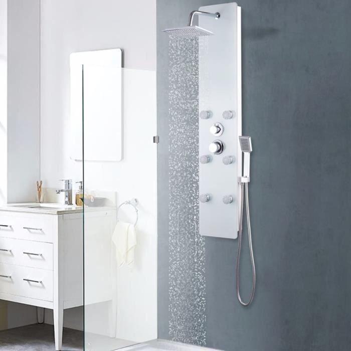 VidaXL Panneau de douche Verre 25 x 44,6 x 130 cm Blanc