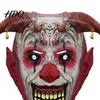 Scary Costume Accessories for Halloween Devil Horns Mask with Bell Decor Breathable Comfortable Face Mask Latex Headgear Adult Cosplay Props Horror