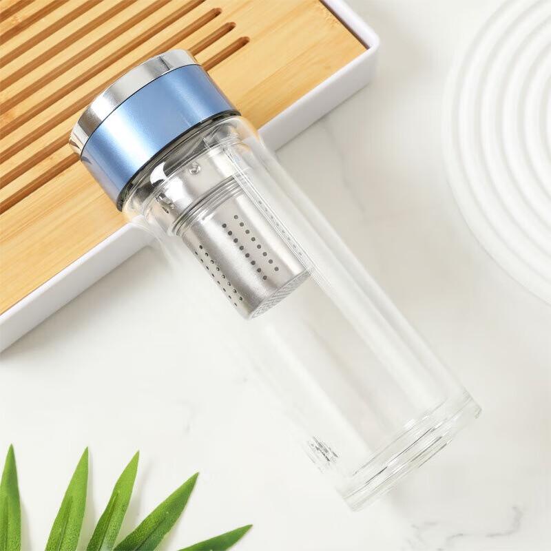 Zeyu Double-Layer Glass Water Bottle with Filter