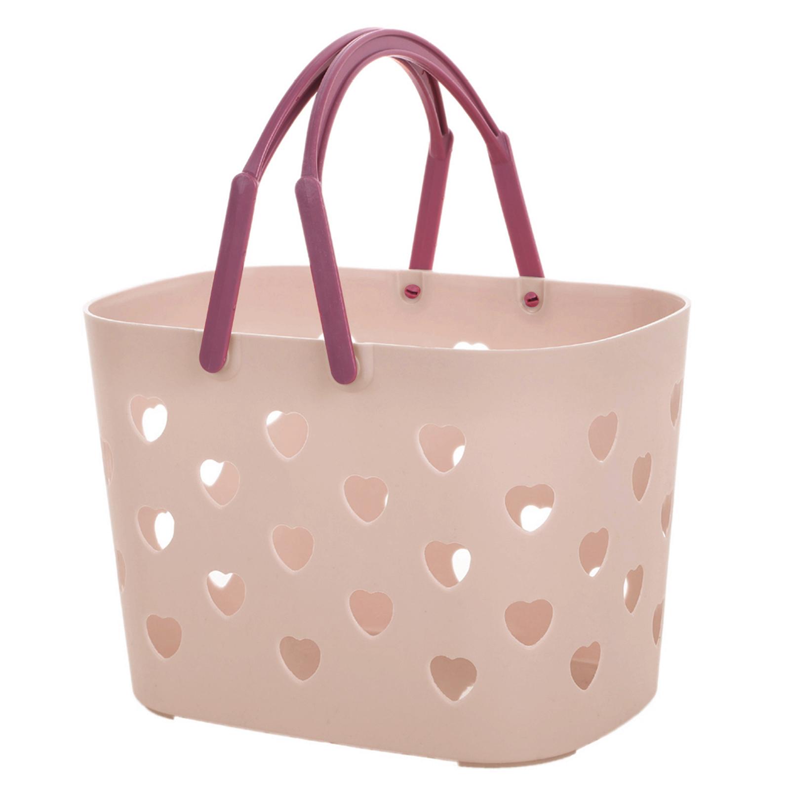 

Портативная корзина для душа в форме сердца, пластиковая полая корзина для хранения с ручкой, органайзер, аксессуары для душа