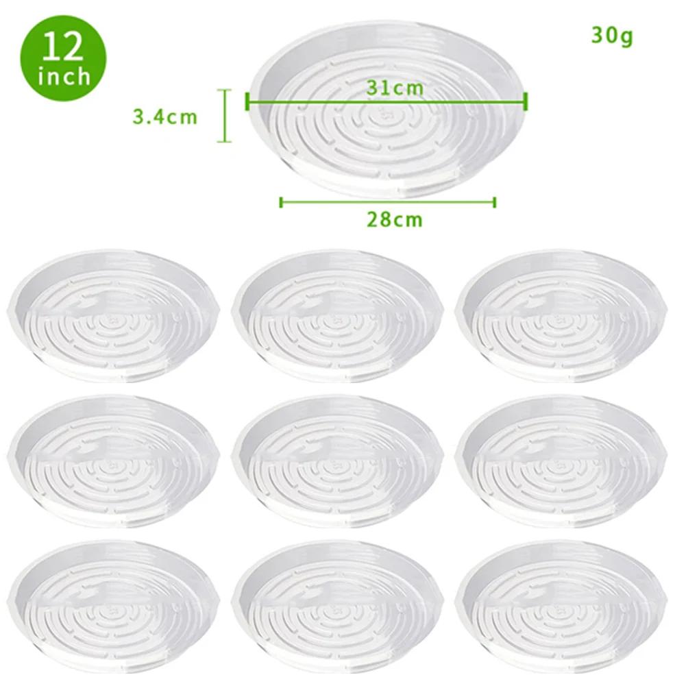 Clear Plastic Plant Saucers 10/24pcs 6-12 Inch Flower Pot Drip Trays For Indoor Outdoor Water Catcher Transparent Plant Trays