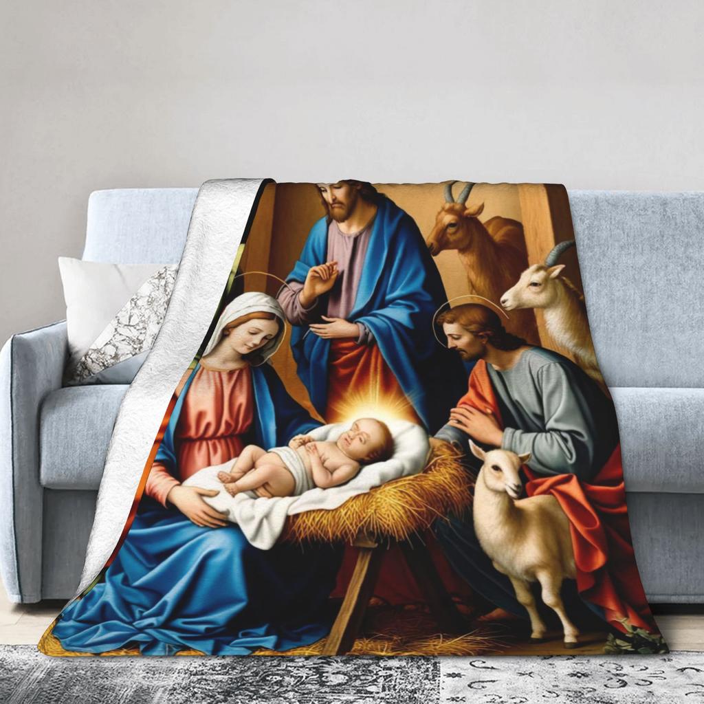 Christmas Story Jesus Is Born Blankets Quality Super Soft  Bedding Throws Winter Girls Boys Couch Chair Fluffy Bedspread