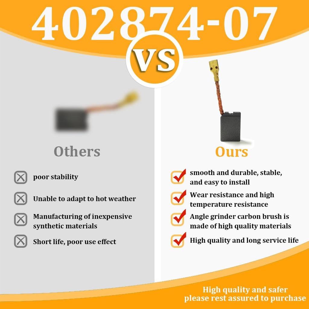 402874-07 Carbon Brush for Angle Grinder Cut Off Brushes Compatible with DeWalt Grinders Motor DW840 Power Tools (Set of 8)