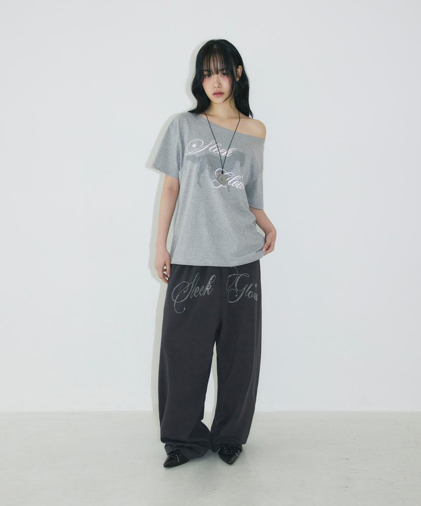 Seulliggeullou Horse One-Shoulder T-Shirt [Gray]