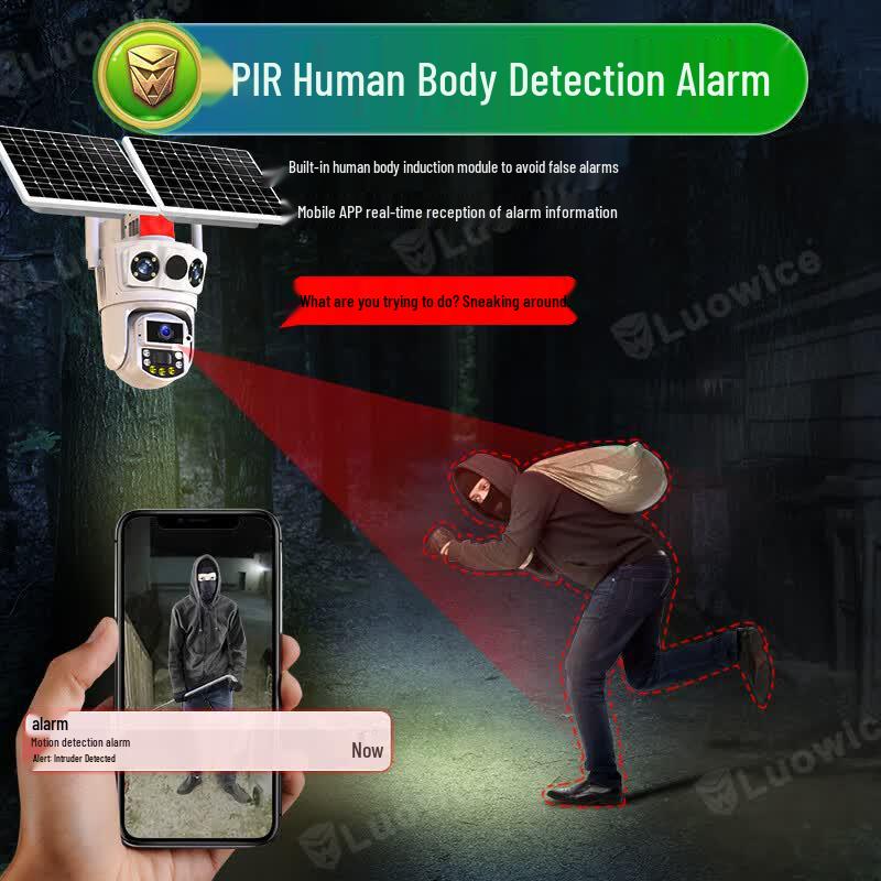 4G Solar Outdoor PTZ Security Camera with Smart Tracking CN plug (adapter included)