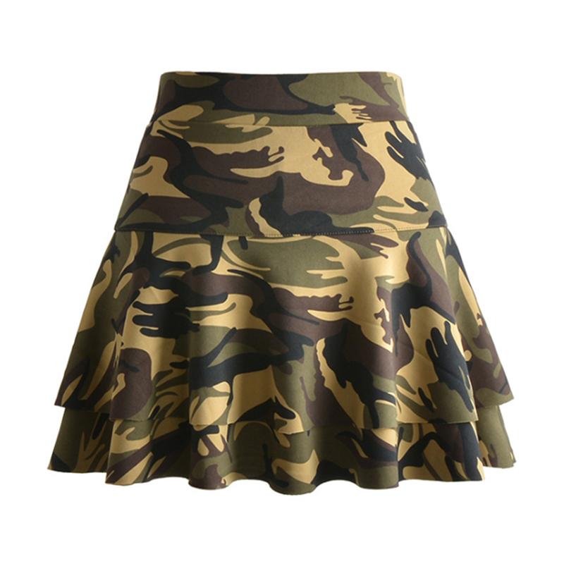 Spring High Waist Solid Double Layer Mini Cake Skirt Summer Party Streetwear Plus Size M-4Xl