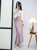 High-End Women's Satin Fishtail Skirt: 2025 Spring/Summer Elegant High-Waisted Hip-Hugging Design with Invisible Zipper