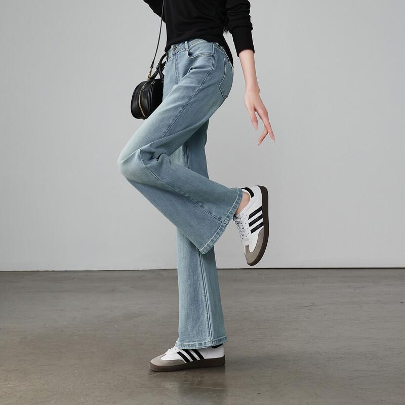 SOFSIL 2026 Autumn Women's High-Waist Loose Flared Jeans