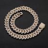 European American High-End Trendy Unisex Rhombus Cuban Link Chain Necklace Sterling Silver Zircon Hip-Hop Personalized Gift