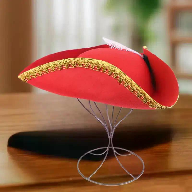 Retro Creative Feathers Pirate Hat Cosplay Pirate Cap Captain Hats Halloween Carnival Party Costume Props Holiday Gifts