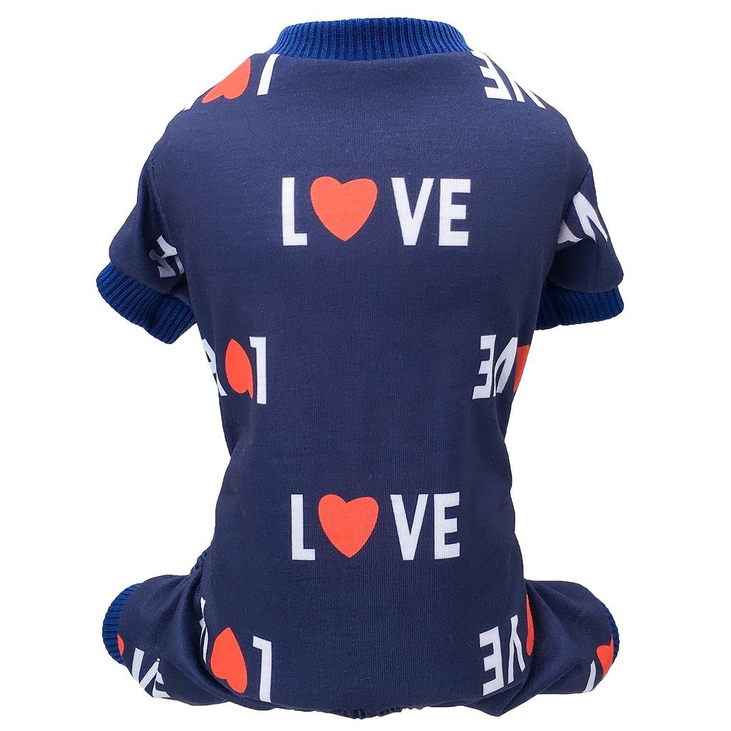 Valentines Day Pajamas Dog Bodysuit Dog Jumpsuits Dog Birthday Costume Heart Pattern Dog Clothes Dog Cartoon Apparel for Pet Pup