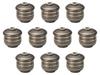 Set of 10 Silver Striped Steamed Bowls x 8cm Mini Steamed Bowls Setomonohonpo (Small) [7 (150cc)]