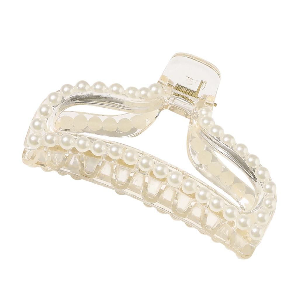 Champagner Große Perlen Acryl Haarspangen Groß Größe Make-up Haarstyling