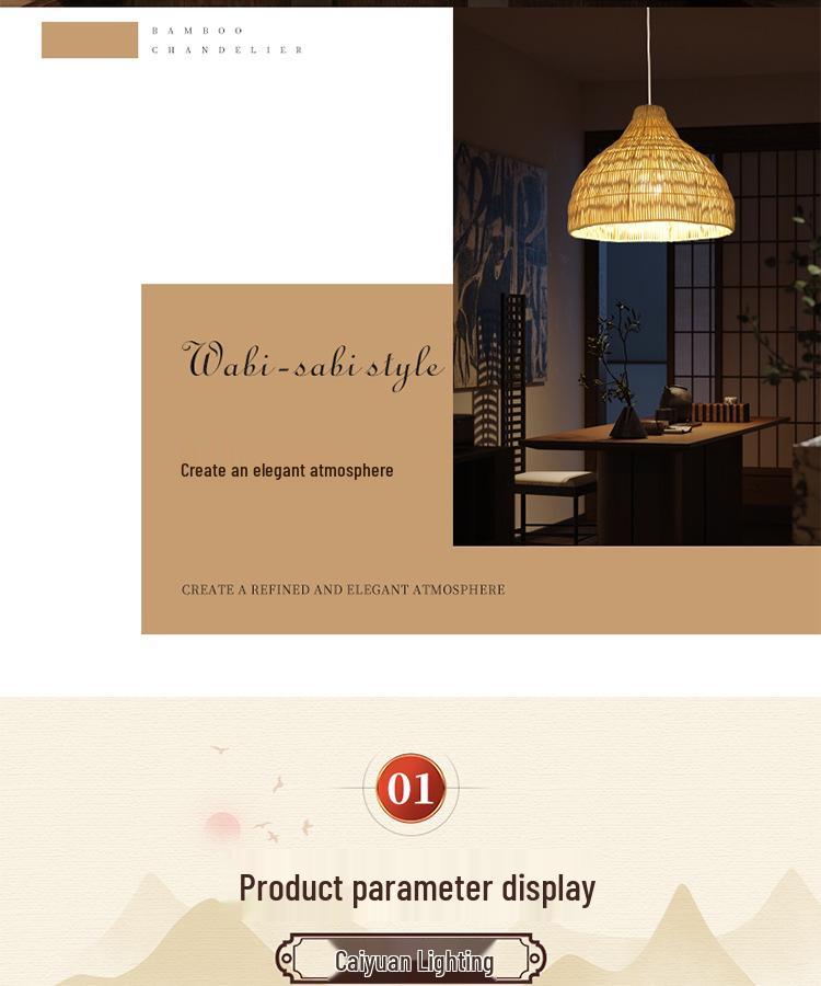 Wabi-Sabi Bamboo Rattan Pendant Lamp: Zen-Inspired Teahouse Lighting