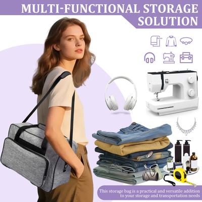 Portable Sewing Machine Carrying Bag Large Dustproof Protective Case with Storage Pockets Travel Bag Threads Sewing Accessories