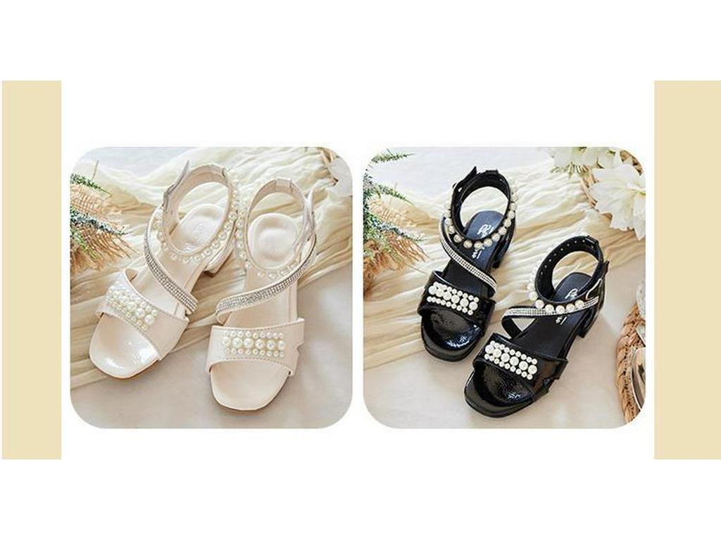 Letnie Sandały na Wysokim Obcasie w Stylu Księżniczki dla Dziewczynek z Miękką Podeszwą - Modne dla Dzieci w Średnim i Starszym Wieku