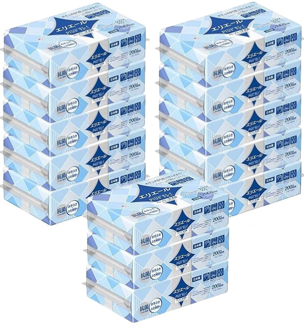 

Paper Towel Elleair Plus+Kirei Compact Type 200 sets 400 sheets [×13 packs]