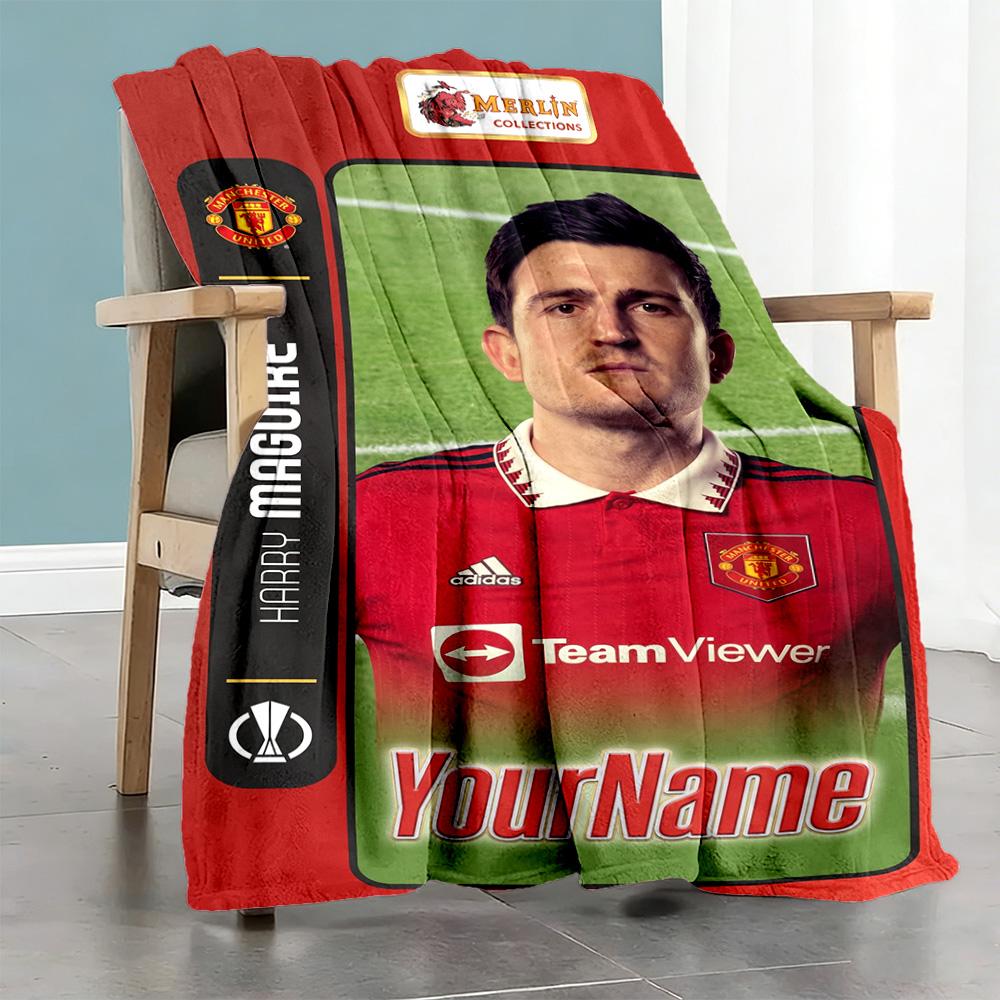 Manchester Personalized Text Blanket Throw Personalized Blanket Comfortable Great for Sofa Picnics Office Chair Living Room Four Seasons Multipurpose